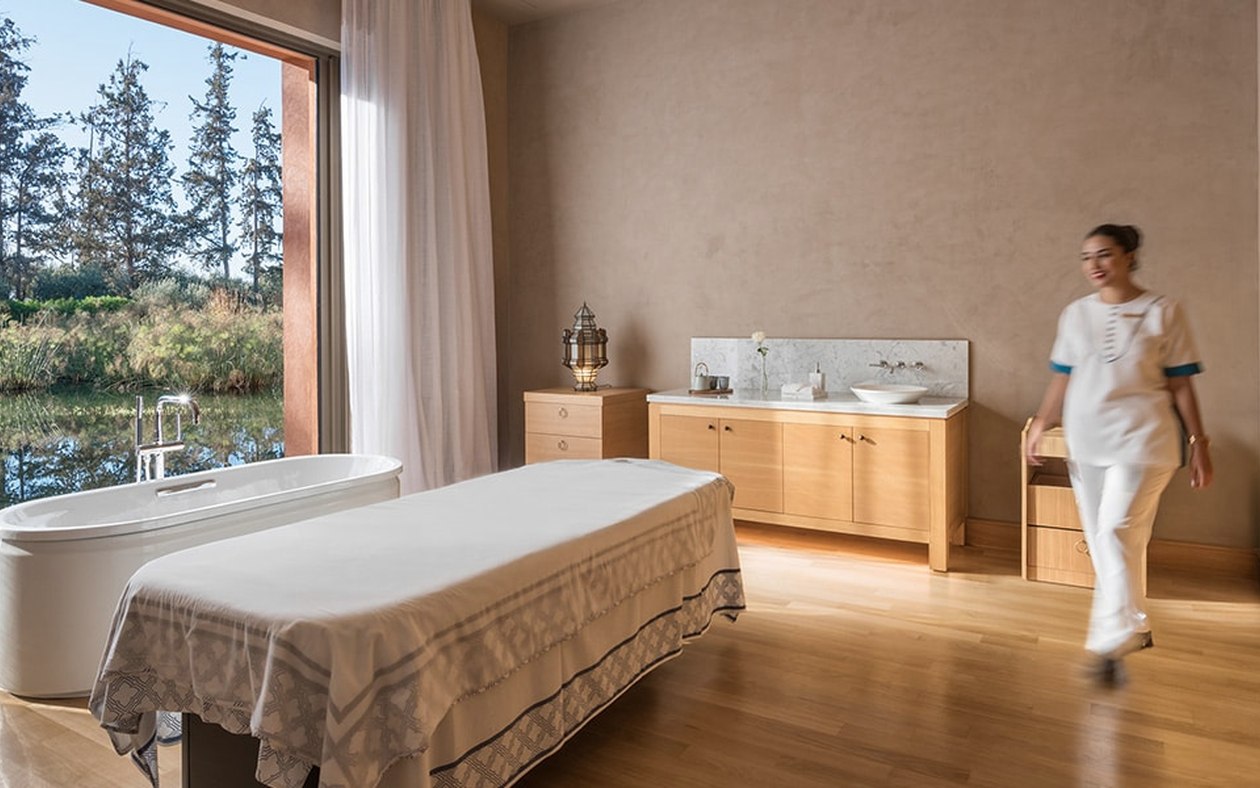Salle de soin du spa de l’Oberoi Marrakech